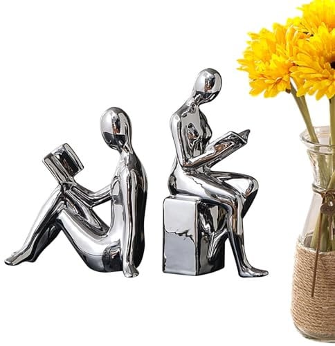 Étagères à livres décoratives | Serre-livres figurines | Serre-livres robustes, serre-livres en céramique antidérapants, serre-livres pour bibliothèque, rangement de livres de cuisine, serre-livres dé