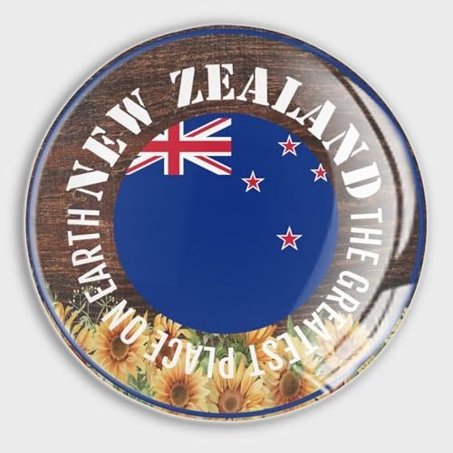 New Zealand Flag Country Refrigerator Magnets Glass Small Round Fridge Magnets, Multi-Use Premium Magnets for Fridge, Locker, Whiteboard, Billboard, Kitchen, Office, School Travel Souvenir