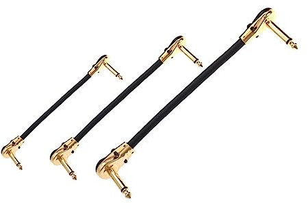 JOINPAYA 3 Stück Flache 6,35mm Audio Kabel Für Gitarren Und Basseffektgeräte Verschiedene Längen (15/20/30 Cm) Signalübertragung Langlebige Stereo Verbindung