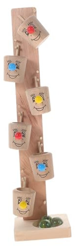 JOINPAYA Holz Pädagogisches Spielzeug Jungen und Mädchen Spielzeug Glas Roll Spiel Tisch Sicher Clown Design