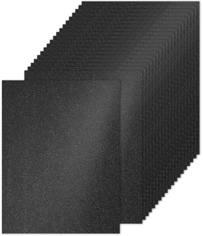 PATIKIL 20 Blätter Schwarzes Glitzer Karton 8,5 x 11 Zoll, Glitzer Kartonpapier Rechteck Premium Funkelndes Papier Bastelkartonpapier 250gsm für Scrapbook Karte DIY Kunst Hochzeitsfeier