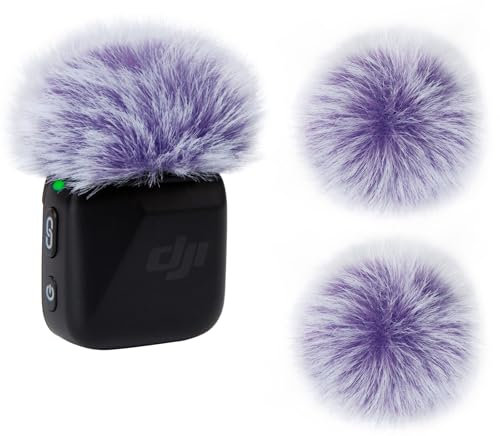 YOUSHARES DJI Mic Mini Wind Muff - 2 Packs Furry Microphone Windscreen for DJI Mic Mini Wireless Microphone to Reduce Wind Noise(Purple)