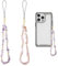 keyxer 2 Pièce Cordon Telephone Portable, Cristal Naturel Bracelet Telephone, Universelle Chaine de Telephone, Bijoux De Telephone, Dragonne Telephone Portable pour Femmes Filles(Rose+Violet)