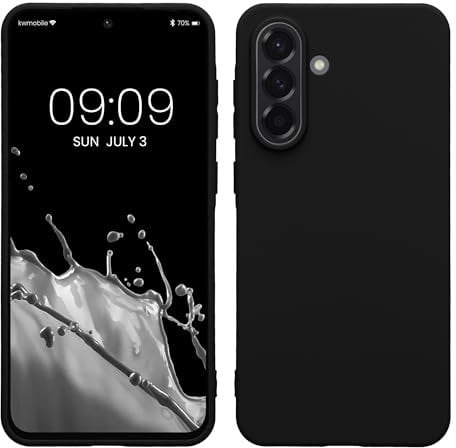 kwmobile Funda para Samsung Galaxy A56 5G Carcasa - Ultrafina de TPU y Silicona con Bordes elevados anticaídas - Negro