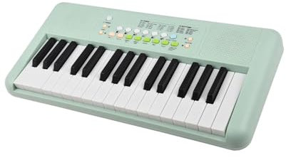 Electric Piano 32 Key Electronic Keyboard Piano 16 Tones 10 Rhythms 10 Demos Dual Speaker With Microphone Dual Power(Green)