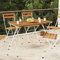Homgoday Bistrotisch Klappbar 100x54x71 cm Massivholz Akazie und Stahl Gartentisch Garten Esstisch Balkontisch Terrassentisch Gartenmöbel Tisch für Garten Balkon Terrasse