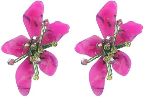 Collar de acrílico para mujer, gargantilla de flores, talla única, Resina