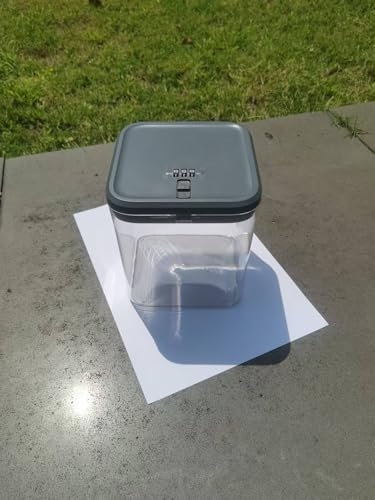 Clear Lockable Storage Box with Combination Lock - Heavy Duty Medicine,Food,Snack & Electronics Organizer Jar,Childproof Phone Jail,Gaming Device Lockbox Container Tank,Self Control Prize Bin (Navy)