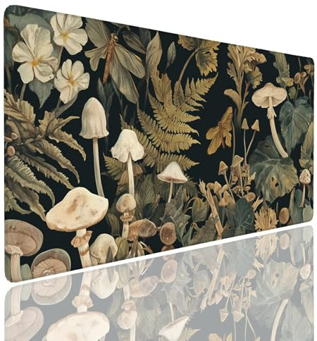 Alfombrilla de Ratón 1600x800x4mm Alfombrilla Ratón XXL Gaming Tapete Protector Escritorio Impermeable Antideslizante, Mousepad Grande Desk Mat Tapete Rato Mouse Pad Alfombra Raton Gaming Mushroom (5)