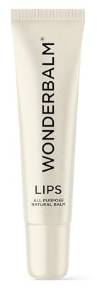 WONDERBALM Lip Balm All Purpose Nourishing Conditioning Natural Moisturising Lip Care Hydrating Relives Dry Chapped Lips Fast-Absorbing Non-Greasy Olive Oil Shea Butter Vegan Ingredients 10ml