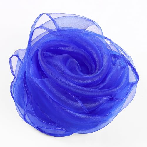 10 Stück Jongliertücher Kinder Blau, Chiffontücher für Tanzen, Bunte Tücher | 60 x 60 cm, Seidentücher für Kindergarten Kindershow Sensorisches Jonglieren Tanzen