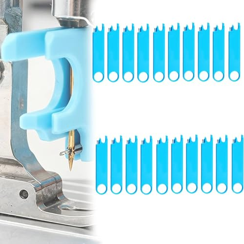 Jack Quick Threading Device for Sewing Machine, Multifunctional Needle Threader, Automatic S-Ewing Aid, Prevent Hand Pricking, Home Quilting Use for Clothing Craft Alterations Tailors (20Pcs)