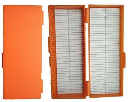 50-Place Microscope Glass Slide Box (Orange)