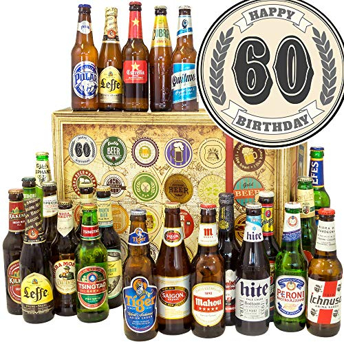 60. Geburtstag - mit Bieren der Welt 24x - Zum 60. Geburtstag Geschenk - Adventskalender Bier 2024 2025