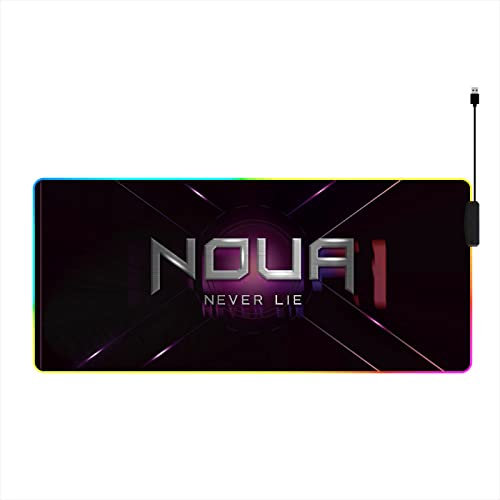 Noua Dusk Pro Tappetino Mouse Gaming RGB Hub con 4 Porte USB 2.0, Mouse Pad 14 Modalità di Illuminazione XXL 800 x 300 mm, Base in Gomma Antiscivolo con Spessore di 4 mm per Computer, PC e Laptop