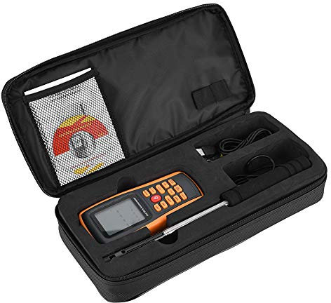 Anemometro digitale, misuratore di temperatura del misuratore di velocità del portatile a filo caldo LCD GM8903