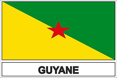 Akachafactory Autocollant Sticker Drapeau GF guyane Francaise