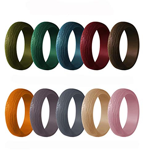 Ulalaza Silikon Ehering für Frauen Stapelbare Gummibänder Innenbogen Ergonomisches atmungsaktives Design Dünnes Gummi Ring Set
