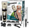 Pet Union Professional Grooming Kit - Rechargeable, Cordless Pet Grooming Clippers & Accessories, Low Noise, Suitable for Dogs, Cats and Other Pets (Gold)