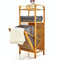 bambuswald© corbeille à linge écologique avec deux compartiments en bambou | Boîte pliante amovible en tissu - pour salle de bain et chambre environ 95x40x30cm | Panier à linge salle de bain