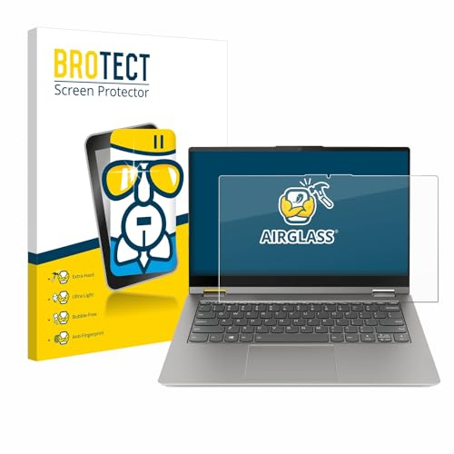 BROTECT Schutzglas für Lenovo ThinkBook 14s Yoga Schutzfolie Panzer Folie Glas Displayschutz Made in Germany [Kratzfest 9H, Anti-Fingerprint]