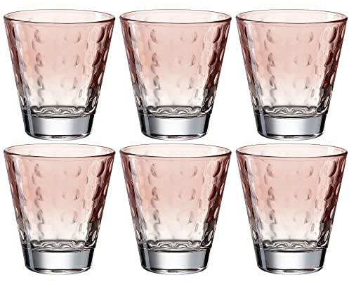 LEONARDO HOME 025896 Trinkglas OPTIC 6er-Set 215 ml rot, Glas, Orange