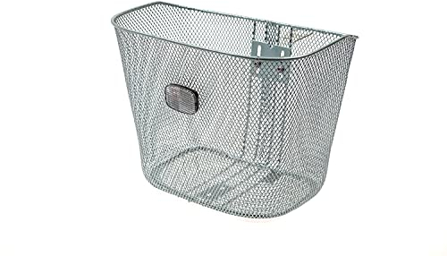 Fahrrad Einkaufs Korb mit Halter Basket vorne engmaschig Silber B-Ware