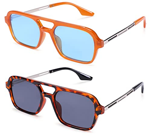 COASION Vintage Pilotenbrille Sonnenbrille Herren Damen Metall-Design für UV400 Schutz Retro 70er Fliegerbrille Sonnenbrillen