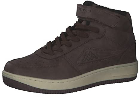 Kappa Unisex Bash Mid Fur Sneaker, Brown Offwhite, 36 EU
