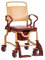 FabaCare Dusch- Toilettenrollstuhl Berlin, made in Germany, Premium Toilettenstuhl, Duschstuhl fahrbar, Rollstuhl mit WC Eimer, Terracotta-Rubinrot