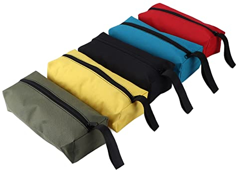 5 Stück Kleine Tragbare Werkzeugtasche 600D Polyester 25 x 8.5 x 7 cm Tool Kits Aufbewahrungstasche mit Hängendem Riemen und Reißverschluss, Mehrzweck Verschleißfest Tool Bag