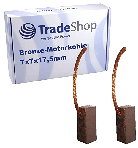 2x Trade-Shop Bronze-Kohlen Kohlebürsten 7 x 7 x 17,5mm 12-24 Volt für verschiedene KFZ-Motoren Rolltor Garagentor Antriebe Lichtmaschine Wasserpumpe