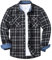 KEFITEVD Hemd Kariert Herren Baumwolle Weich Karohemd mit Kragen Hemdjacke Sommer Dünne Flanellhemd Schwarz-grau 3XL