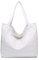 NICOLE & DORIS Handtasche Damen Groß Shopper Tasche Casual Schultertasche Weiche Leder Tragetasche Reise Tote Bag Elegant Handtaschen Weiß