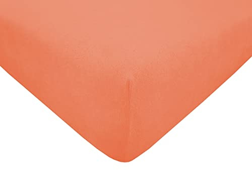 Dukal | Bezug für Massageliegen | 65-70 x 195-200 cm | aus hochwertigem Frottee-Stretch | 75% Baumwolle / 25% Polyester | Farbe: orange