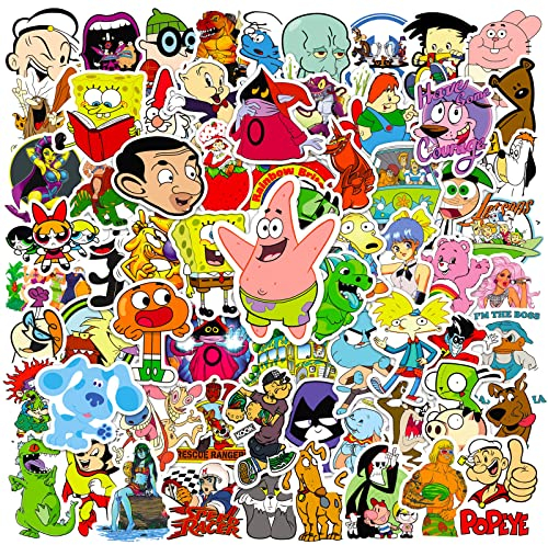 100 pezzi Classico anni 80/90 adesivi per laptop, paraurti, skateboard, bottiglie d'acqua, computer, telefono, chitarra, adesivi dei cartoni animati per bambini adolescenti adulti