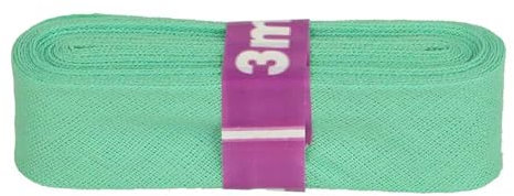 Schrägband 3m x 20mm Baumwolle gefalzt 60 Farben Einfassband Saumband, Farbe:428 pastelltürkis