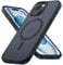 Lamicall Case for iPhone 15 for MagSafe, [Anti-Slip Edge] [Translucent Back] Magnetic Phone Case for iPhone 15, Military Grade Shockproof Bumper, Drop-Proof Airbag, Protective Hard Cover 6.1” - Black
