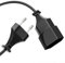 Perfect Euro-Netzkabel-Verlängerung, Stecker Gerade auf Buchse Gerade, Zubehör-Stromkabel für Haushaltsgeräte, 5.00m, Schwarz