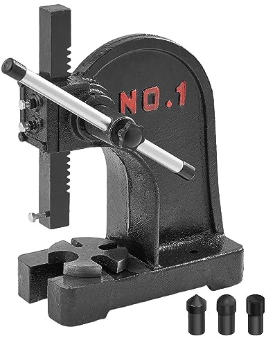 VEVOR Presse à Crémaillère, Presse à Arbre Manuelle de 1 tonne, Hauteur Maximale de 150 mm, Presse Manuelle de Précision Robuste en Fonte, pour l'Estampage, le Pliage, l'Étirement et le Formage