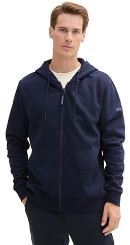 TOM TAILOR Herren Hoodie Sweatjacke mit Kängurutasche, 10668 - Sky Captain Blue, L