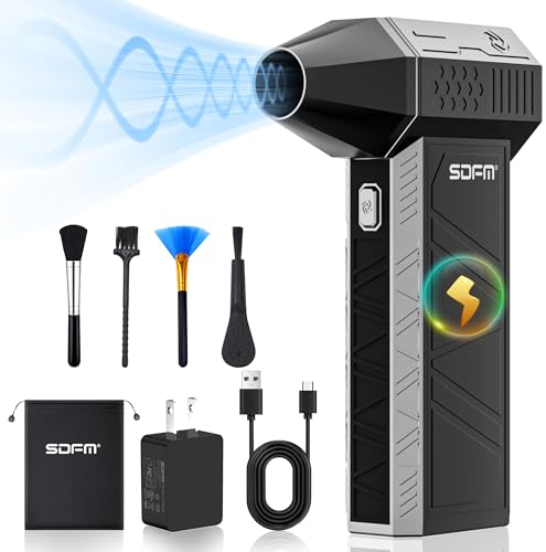 SDFM Compressed Air Duster - Electric Air Duster with Built in Brushless Motor,130,000RPM, 3-Speed Adjustable Air Blower - Suitable for Keyboard, Computer, car, and Home Cleaning (X3) (Max-Black)