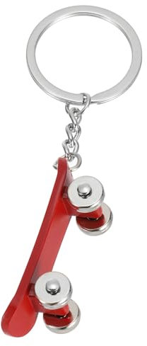 PATIKIL Mini Skateboard Schlüsselanhänger Rot, Metall Sport Schlüsselanhänger mit Skateboard Zubehör für Herren Damen Rucksack Taschen Auto Motorrad Fahrrad Dekoration Geschenke