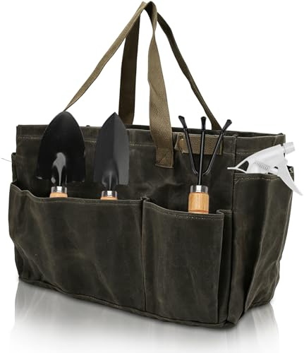HERCHR Sac de Rangement pour Casserole de Camping, Sac à Pots Toile Sac Fourre-Tout de Jardinage Sac à Outils Jardin Imperméable Grande Capacité Sac de Rangement pour Outils de Jardinage