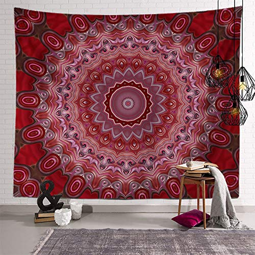 Zweig Mandala Tuch Rotes Mandala Tapestry Dekoration Wohnung,Wandtuch Wandbehänge,Accessoires Für Schlafzimmer Wohnzimmer,Wandbehang Tapisserie150X130Cm