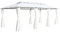 Homgoday Außenpavillon, Pavillon mit Vorhängen, 600 x 298 x 270 cm, weiß, 180 g/m², Außenpavillon für Garten, Balkon, Terrasse, Gartenpavillon, faltbar,