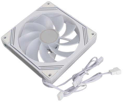ARGB PC Fans Ventilateur de châssis 140x140x25mm Lumière synchronisée Silencieux Dissipation thermique Ventilateur de refroidissement pour évier CPU Boîtier PC inversé pour un (Reverse White)