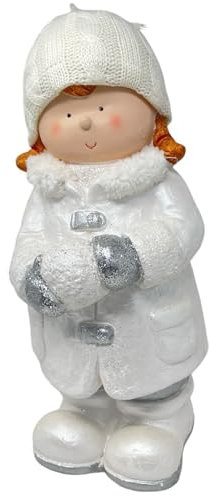Dadeldo Living & Lifestyle Dekofigur Winterkind Weiss 39cm Weihnachtsdeko