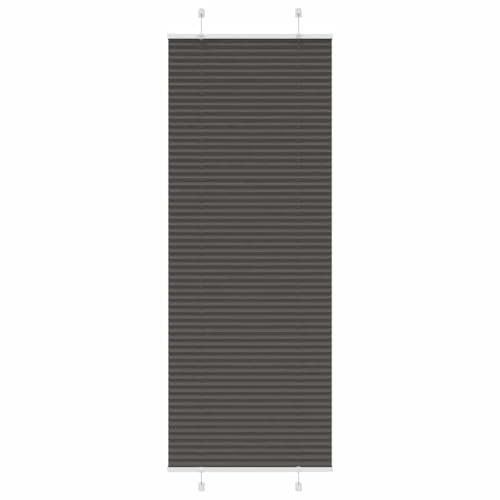 vidaXL Plissee Schwarz 75x200 cm Stoffbreite 74,4 cm Polyester, Faltrollo, Klemmfix, Plisseerollo, Jalousie, Rollo, Plisseerollo für Fenster