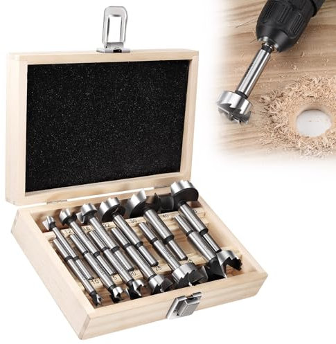 eROOSY 12 tlg. Forstner Bohrer Satz Ø 10 bis 50mm Forstnerbohrer für die Holzbearbeitung, Forstner Bits für Hartholz, Weichholz, Kunststoff, Massivholz